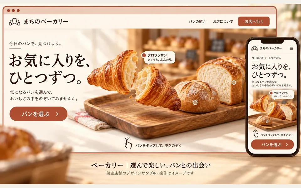 パン店のホームページのデザイン見本