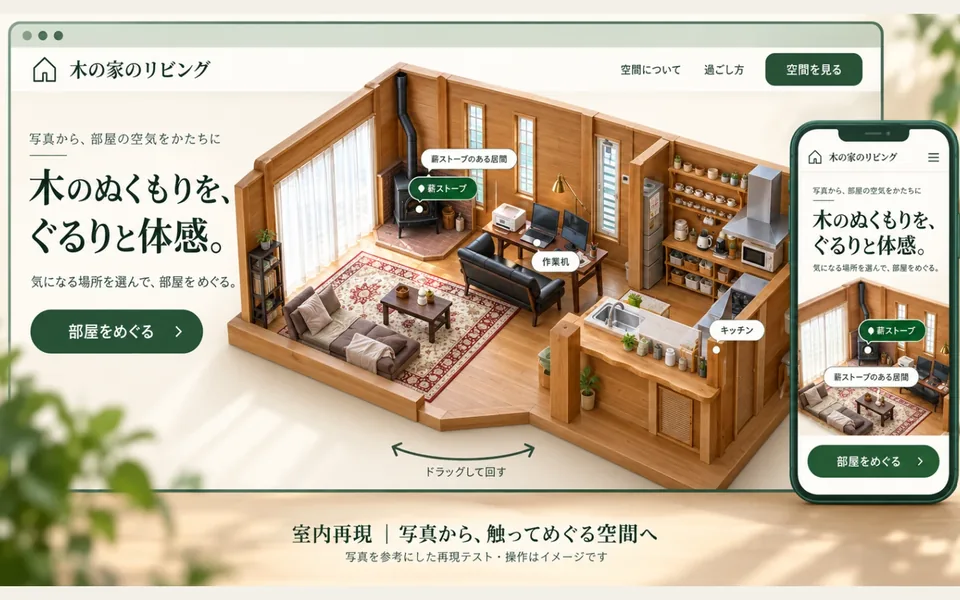 宿泊業のホームページのデザイン見本