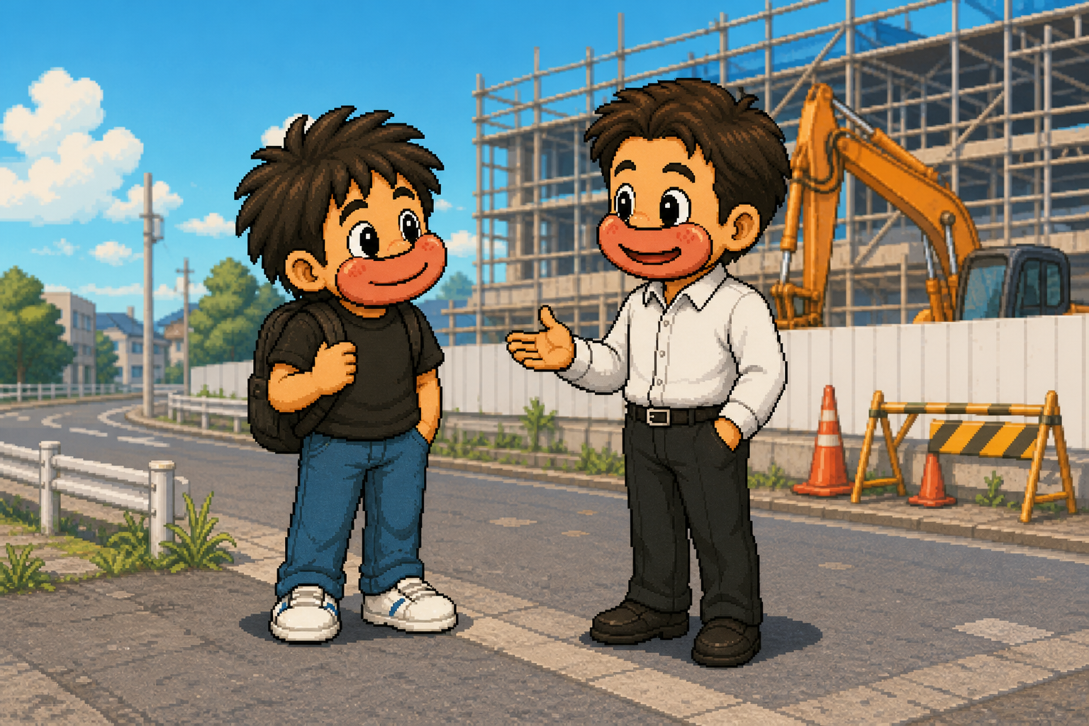 立ち話をする二人